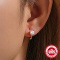 wholesale 925 Sterling Silver New Super Sparkling Single Diamond Versatile Fashion Ear Hoop Ear Clasp Earrings-0-1