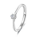 S925 Silver 6-Prong Lab-Grown Gemstone Women's Ring, Minimalist, High-Quality-0-3