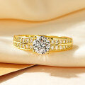 Metal Alloy Cubic Zirconia Gypsophila Style French Ring for Women-0-1