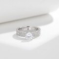 S925 Silver 18k Gold Plated 1ct Moissanite French Engagement Ring-0-1