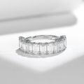 wholesale 18k Gold Plated S925 Silver 3*5mm Emerald Cut Moissanite Women's Eternity Ring-0-2