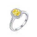 wholesale S925 Sterling Silver 15ct Gemstone Ring for Women with High-End Feel, 6*8 Ice Flower Cut-0-4