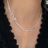 wholesale S925 Sterling Silver Pig Nose Necklace, Light Luxury Minimalist Style, Popular Korean Version Versatile Choker, Trend-Sterling silver