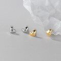 wholesale S925 Sterling Silver Polished Heart Stud Earrings, Simple Daily Commute Petite Heart Shape Sleep-Friendly Earrings G9965-0-0