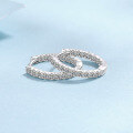 wholesale S925 sterling silver new micro-pave moissanite ear clips, minimalist and elegant classic hoop earrings, ready stock for wholesale-0-2