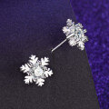 S925 Sterling Silver Moissanite Snowflake Earrings, 50 Points-0-1