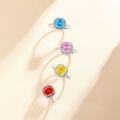 wholesale S925 Sterling Silver Hot-Selling Women's 35ct Color Gemstone Ring, Luxurious European & American Style 9*9 Flame Ice Flower Cut High-Carbon Diamond Ring for Women-0-2