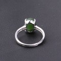 wholesale 925 Sterling Silver Inlaid with Jasper Women's Ring Certificate, Natural Hetian Jade Ring Manufacturer Direct Wholesale-0-2