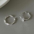 wholesale S925 Sterling Silver Woven Heart Twist Rope Ring with Open-End Design for Stacking, Minimalist Style-0-1
