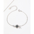 wholesale S925 Sterling Silver Dreamcatcher Bracelet with Glass Stones, Women's Light Luxury Minimalist Style Delicate Korean Version Accessory-0-3