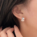 wholesale S925 Sterling Silver C-Shaped Oval Stud Earrings Women New Arrival Popular Niche Design Earrings-0-4