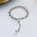 wholesale S925 Sterling Silver Minimalist Pig Nose Tassel Chain Adjustable Sliding Ring Korean Simple Style-0-1