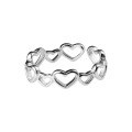 wholesale S925 Sterling Silver Vintage Sweet Hollow Heart Ring Korean Style Heart-shaped Silver Jewelry J9350-0-4