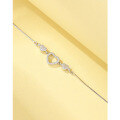 wholesale S925 Sterling Silver Heart-shaped Openwork Bracelet for Women, Korean-style Simple and Fashionable Zircon Micro-set Bangle, Student Best Friend Hand Jewelry-0-2
