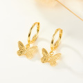 wholesale S925 Sterling Silver Butterfly Hoop Earrings with Ear Clasps, Insect-inspired, Fresh and Sweet, Cute, Petite and Exquisite Earrings-0-0