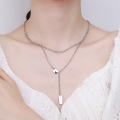 wholesale S925 Sterling Silver Korean Dongdaemun Ins Minimalist Semi-Circle Irregular Fringe Collarbone Necklace-0-2