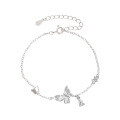 wholesale 925 Sterling Silver Butterfly Mother-of-Pearl Bracelet, Small and Niche Design, Summer Fresh and Elegant Zircon Hand Accessory, New Product for Distribution-0-4