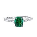 wholesale S925 Sterling Silver New High-Carbon Emerald Green Diamond Ring for Women, Elegant and Skin-Brightening-0-4