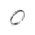 wholesale S925 Sterling Silver Retro Minimalist Thai Silver Koi Fish Ring Adjustable Simple Elegant Jewelry J9901-0-4