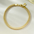 wholesale 925 Silver Metal Material New European and American Ins Minimalist Gold Snake-shaped Bracelet Small Design High-end Sense Snake Chain-0-0