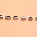 wholesale S925 Sterling Silver Leaf Pattern Spacer Beads, Matte Vintage DIY Crystal Beaded Jewelry Accessory Materials-0-3