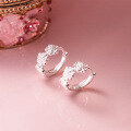 wholesale S925 Sterling Silver Fresh and Sweet Ins Style Niche Design Exquisite Diamond-Inlaid Flower Ear Clasp M06621-0-3