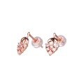 wholesale 18K Rose Gold Fresh Sweet Forest Style Diamond Earrings Women's Fashion 9K Gold Leaf Earrings Gift Ins Style-0-0