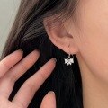 wholesale Sterling Silver S999 Minimalist Bow Versatile Ear Hooks, Fresh and Light Luxury, Niche Advanced Fashion Earrings Trend-0-2