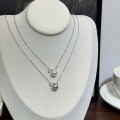 wholesale S925 Sterling Silver Balance Beam Full Diamond Pearl Pendant Necklace, Light Luxury Niche Design, Elegant and Versatile Shell Pearl Collarbone Chain-0-0