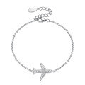 wholesale 925 Sterling Silver Earrings with Airplane Setting and Diamond Accents, Ins Minimalist High-End Bracelet Set, European and American Jewelry-0-5