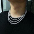 wholesale Metal material first, European and American hip hop necklace unisex tennis chain D color moissanite 30/40/50/65/1 carat moissanite-0-2