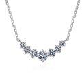S925 Silver D Color Moissanite Necklace Women's Smile Seven Princess 17ct Simple Collarbone Pendant-0-3