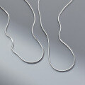 wholesale S925 Sterling Silver 1mm Octagonal Snake Chain Single Necklace Fashion Long Pendant Necklace Accessory Y00855-0-2