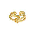 wholesale S925 Sterling Silver Korean Version Ins Minimalist Niche Design Multi-Layer Lines Twisted Knot Ring for Women-0-6