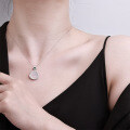 Sterling Silver White Chalcedony Ice-Transparent Buddha Pendant Necklace, Women's 2025 New Delicate Collarbone Chain-0-2