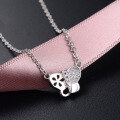 wholesale S925 Sterling Silver Cross-Border Korean Style Small Fragrant Wind Butterfly Pendant Fashion Fresh and Elegant Diamond-Inlaid Necklace Women's Collarbone Chain-0-2