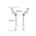 wholesale S925 Sterling Silver Original New Chinese Style Long Elegant Face-Flattering Zircon Earrings for Women Wholesale-0-3