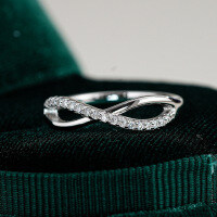S925 Sterling Silver Hip-Hop Asymmetrical Row Ring with Moissanite-Inlaid with moissanite  No. 7