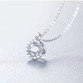 wholesale S925 Silver Inlaid 05 Carat Moissanite Pendant Necklace, Elegant and Stylish-0-1
