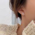 wholesale S925 Sterling Silver Minimalist Small Love Earrings Women Korean New Ins Style Heart-shaped Versatile Ear Studs-0-2