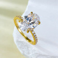 wholesale S925 silver gold-plated simulated diamond oval 8*12 radiant cut-0-2