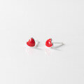 wholesale S925 silver women's cute Korean and Japanese style minimalist small heart resin stud earrings for students M01879-0-4