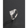 wholesale 925 Sterling Silver 1ct Zircon Ring for Women, Minimalist Luxury Small Niche High-end Emotion Couple Wedding Engagement Simulated Diamond Ring-0-2