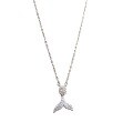 wholesale 925 Silver Angel Wing Teardrop Necklace for Women, Ins Light Luxury Fashion and Elegant Mermaid Collarbone Chain-0-4