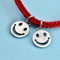 wholesale 925 Sterling Silver Minimalist Smiley Pendant Charm Bracelet Necklace Cord Accessory Wholesale Jewelry-0-1