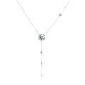 wholesale S925 Sterling Silver Moissanite Necklace New Ins Minimalist Style Fashion Versatile Pendant Collarbone Chain Simple Niche Gift for Best Friend-0-4