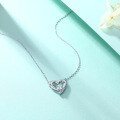 wholesale 925 Sterling Silver Heart Pendant Necklace for Women, Small and Exquisite Zircon Choker, Ins Wholesale-0-3