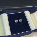 wholesale 925 Silver 1-Carat Heart Moissanite Stud Earrings D Color Moissanite Heart-shaped Earrings Cross-border Wholesale-0-1