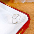 wholesale 925 Sterling Silver Pearl Ring Women, Small Niche Design, High-End Sense, Light Luxury, Ins Minimalist Style, Openable Fashion Personality Ring-0-2