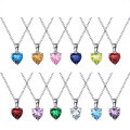 wholesale S925 Sterling Silver Cloud-Pull Twelve Birthstone Zodiac Constellation Heart Zircon Necklace, Cross-Border Hot Seller Manufacturer-0-0